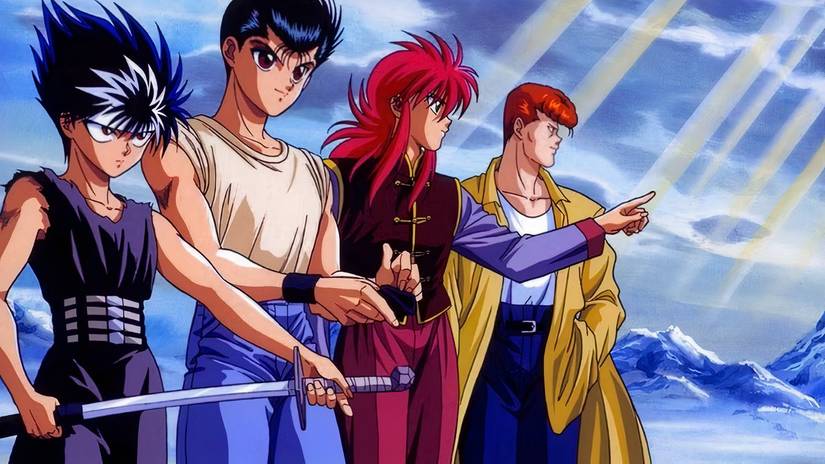یوسوکه و دوستانش در YuYu Hakusho با ارواح مبارزه می‌کنند