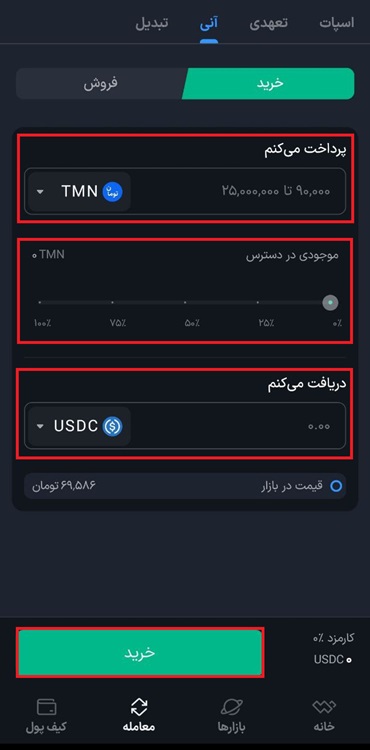 خرید آنی usdc