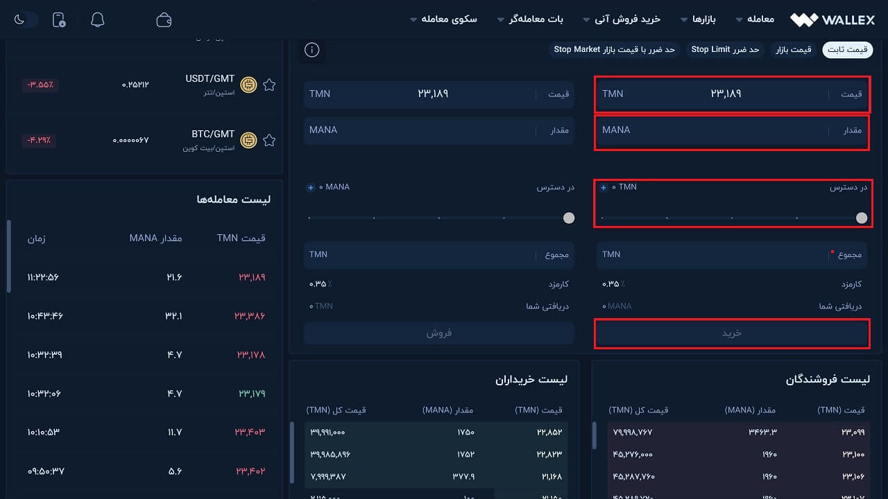 اطلاعات مورد نیاز برای خرید مانا